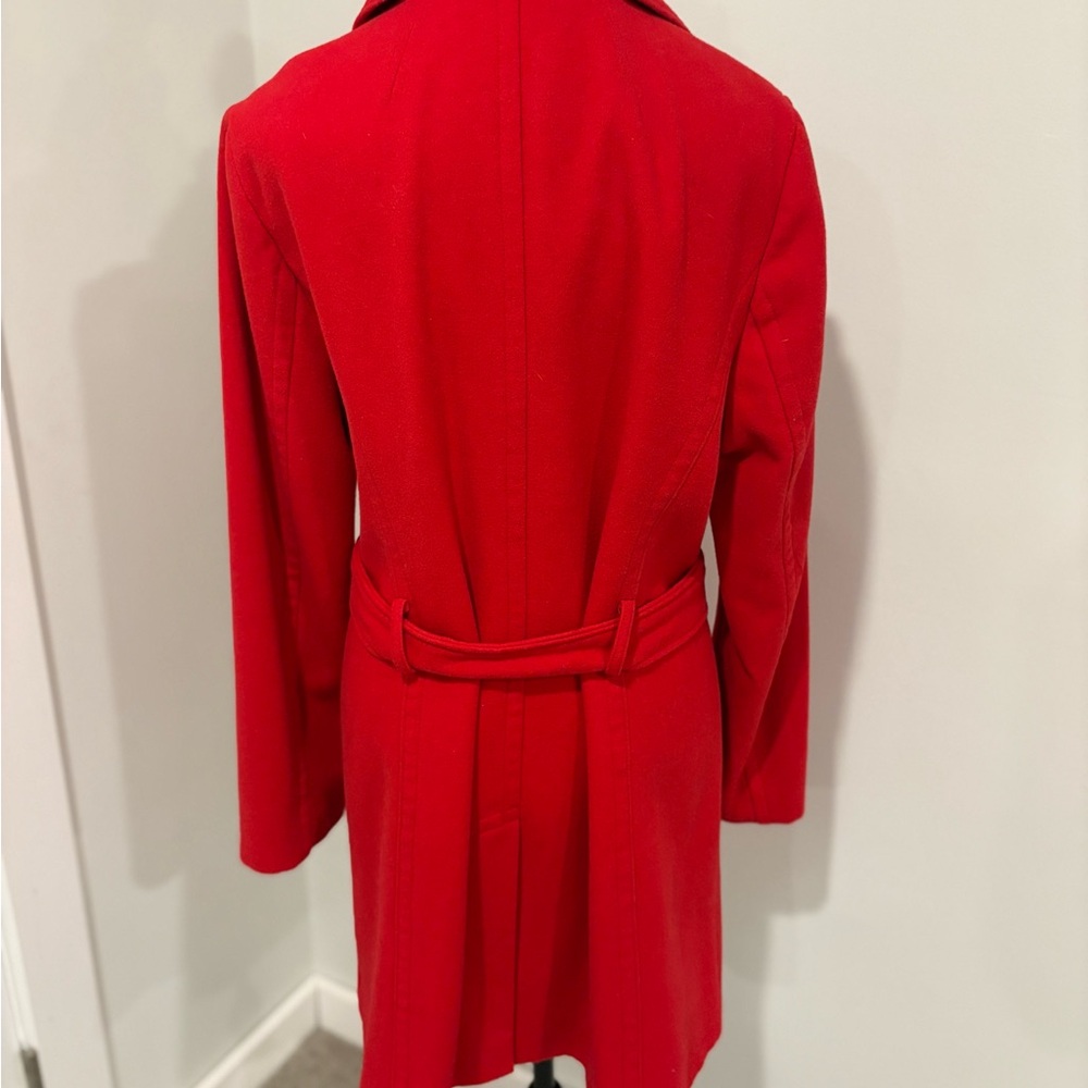 Banana Republic Vibrant Red Wool Trench Coat - Picture 2 of 5